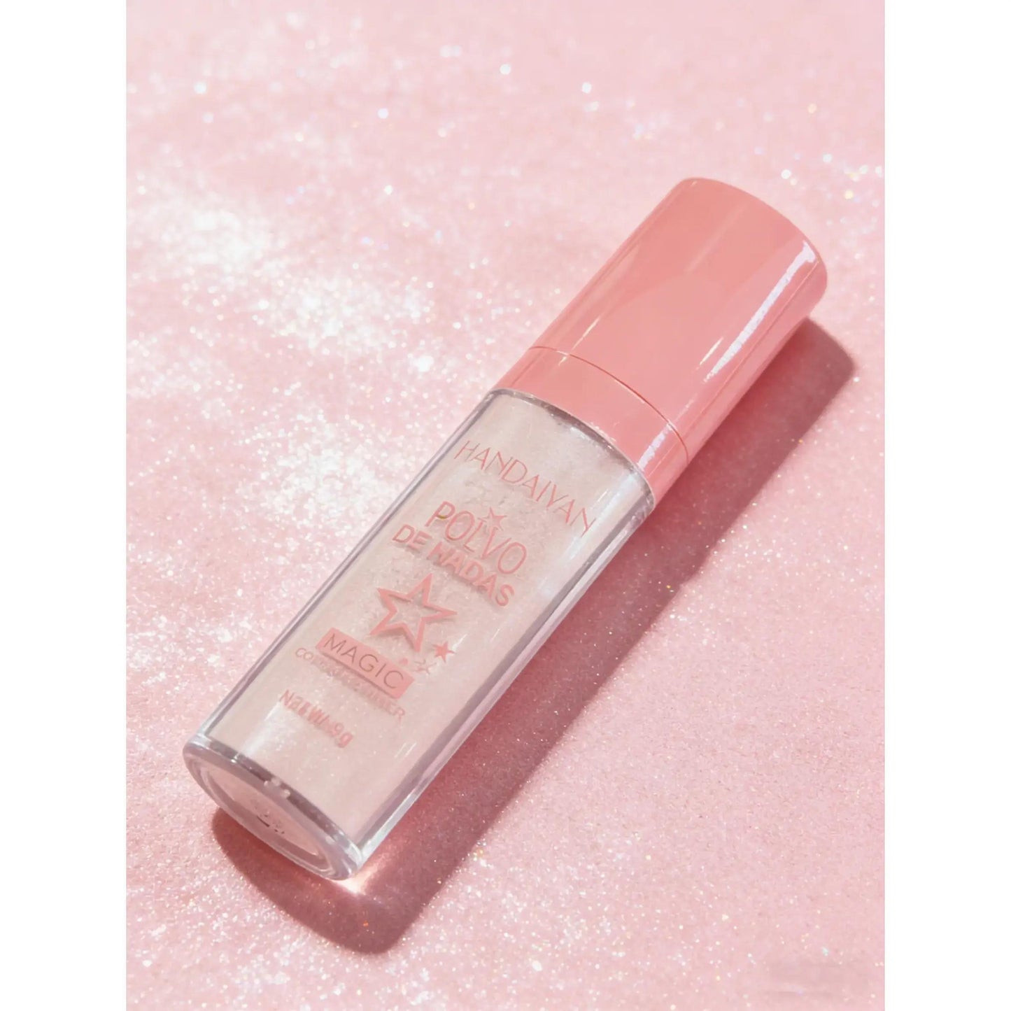 Pearlescent Shimmer Highlighting & Contouring Puff Powder - 2 Shades (White, Pink) - Premium Formula for Face, Body, Lips, Eyes - Lightweight & Non-Greasy - Easy Application - Multi-Use Glitter Powder for Special Occasions - Highlighter Stick