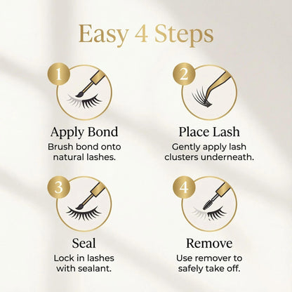 SOSIAY CICI 320PCS Lash Clusters Kit 40D Curl 9-16mm Thick Long False Eyelashes with Adhesive Tweezers Brush Removal Tools & Free Clear Glue for Salon-Level Volumizing Lashes at Home