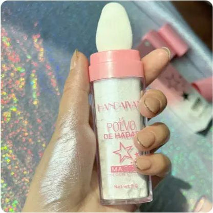 This fairy-like highlighting powder foundation brightens your entire body, while the shimmering spray creates a dreamy, ethereal look. The portable highlighter stick and party shimmering spray ensure long-lasting, flawless shine.